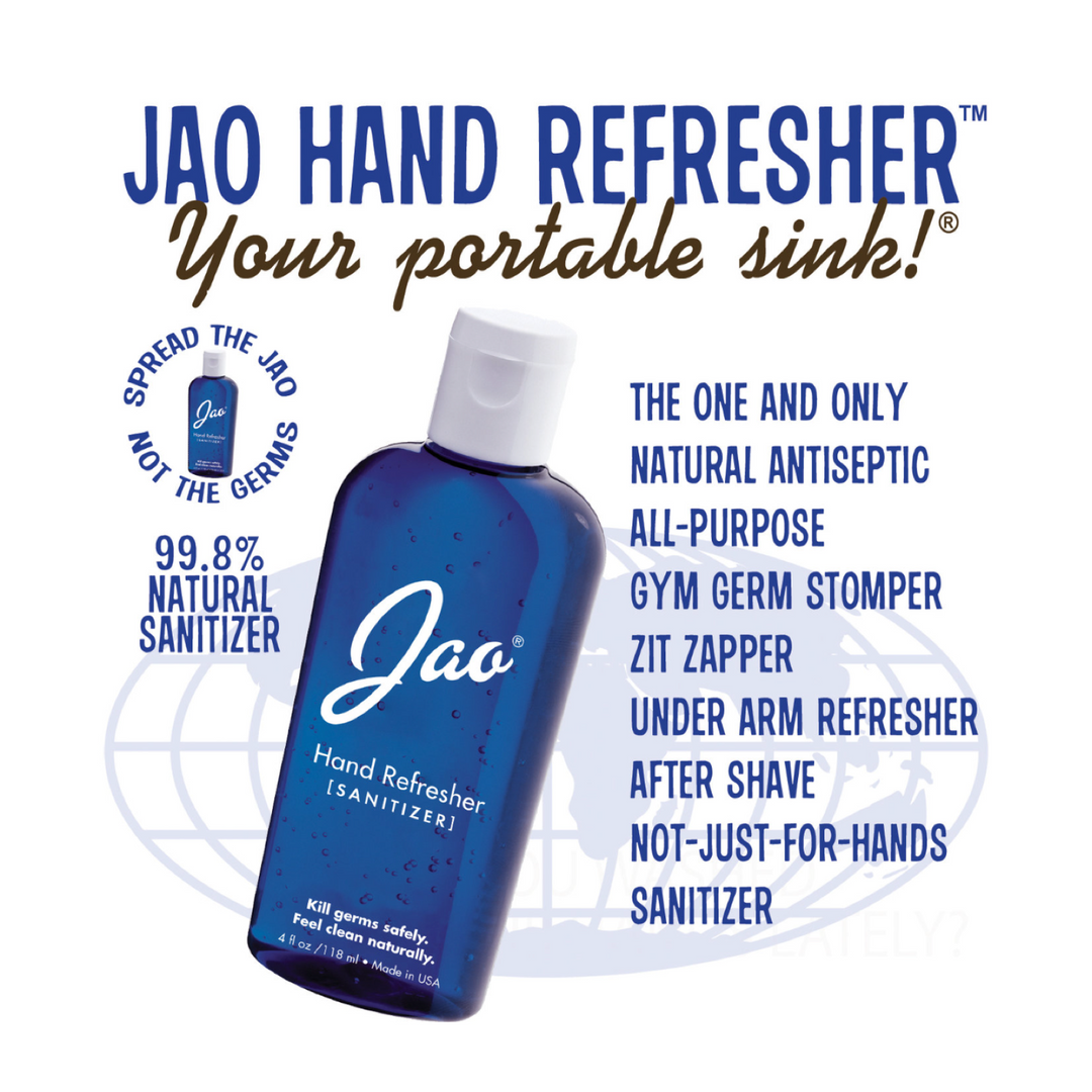 Jao Brand Refresher is a powerful disinfectant and aromatherapy boost in one. With 65% plant-based Ethyl Alcohol and a blend of antiseptic essential oils like lavender, tea tree, and eucalyptus, it kills germs and freshens hands. Enjoy multiple uses with less waste, promoting a more sustainable lifestyle. Perfect for on-the-go freshness!