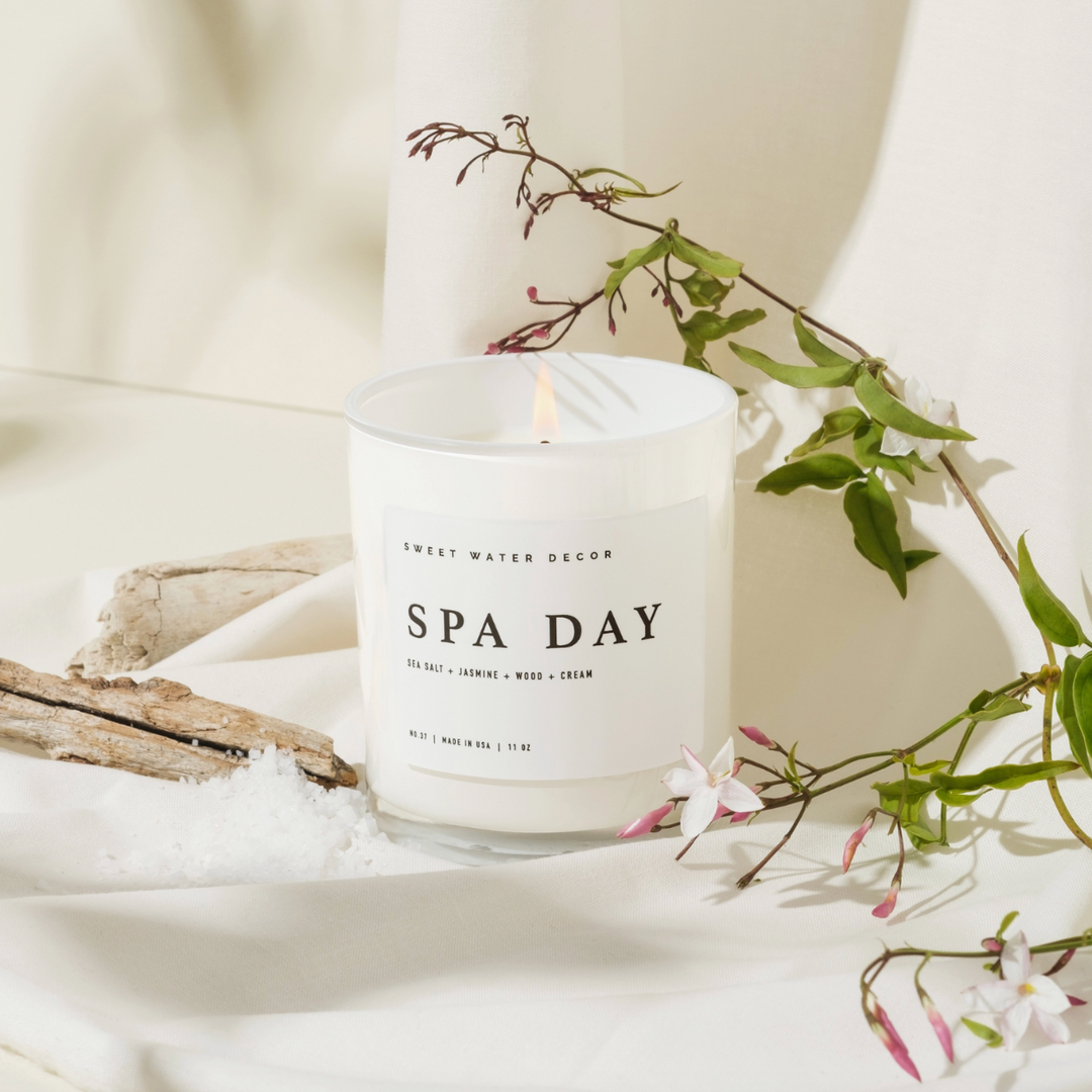 home spa, lavender candle, sage candle, meditation candle, gift for mom, wellness candle, yoga candle, Spay day candle, luxury candle, self-care, stress relief, spa candle, holiday candle, best candle gift, relaxation, calming candle, sea salt scent, candle, scented candle