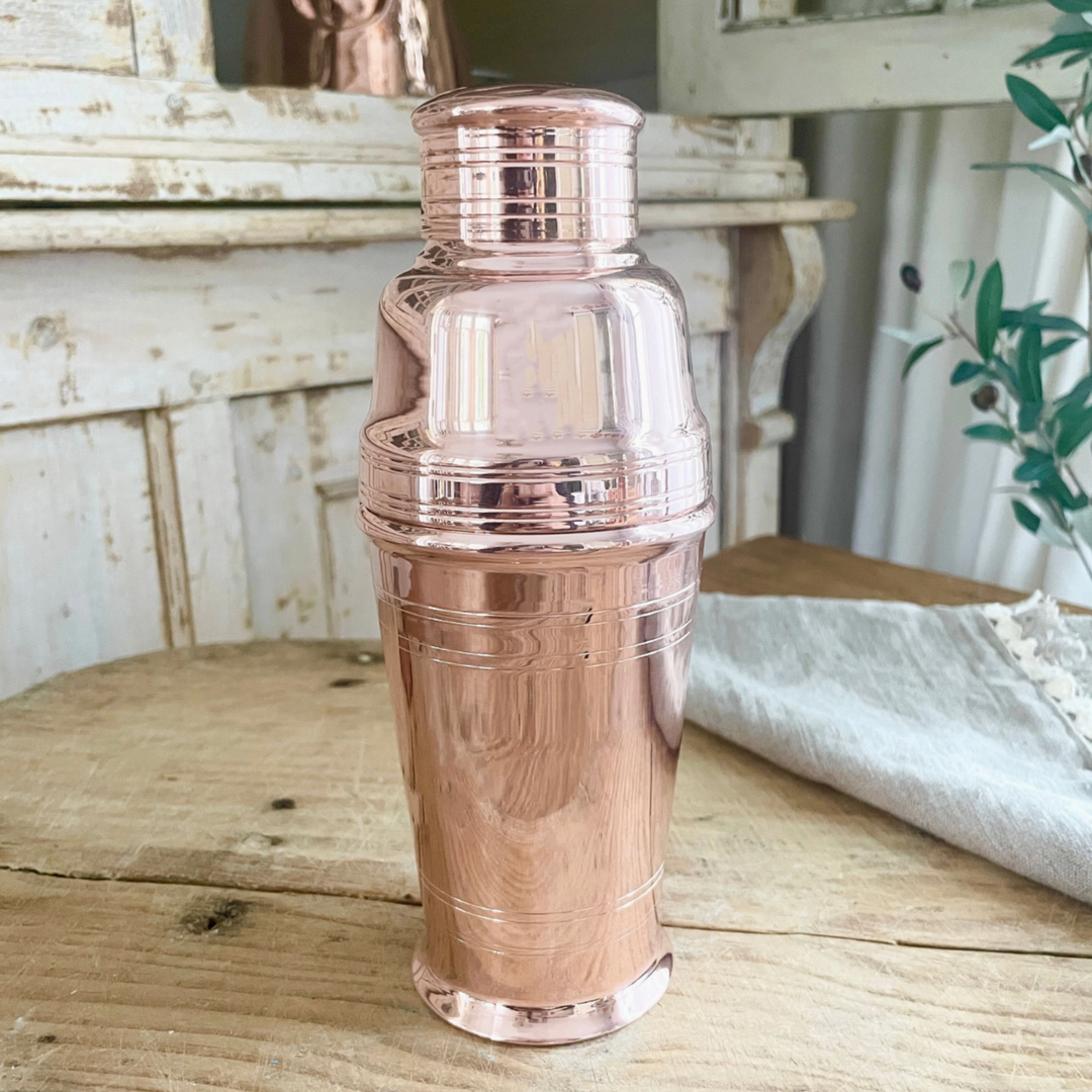 Vintage copper shaker, cocktail shaker, rose gold bar, chic bar tools, retro bar, vintage bar measuring cup, rose gold cocktail shaker, rose gold mixology, retro barware, Elegant cocktail supplies, classic mixology tools, Cooper bar accessories, stylish shaker, timeless drinkware, sophisticated barware,  antique style bar accessories, premium cocktail tools, vintage inspired barware